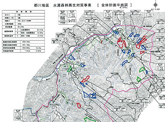 平成26年度 水源森林再生対策事業都川地区全体計画調査等業務 設計図面のイメージ